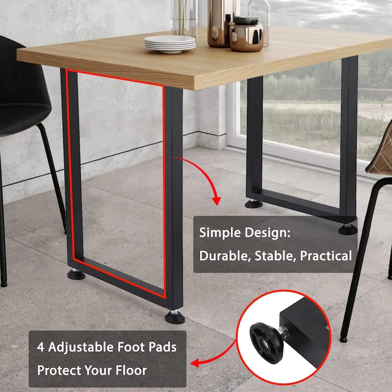 Square Heavy Duty Metal Table Legs Set of 2