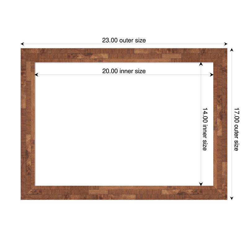 Amanti Art Fresco Dark Walnut Framed Dry Erase Magnetic Board - 23 x 17 in - Fresco Light Pecan