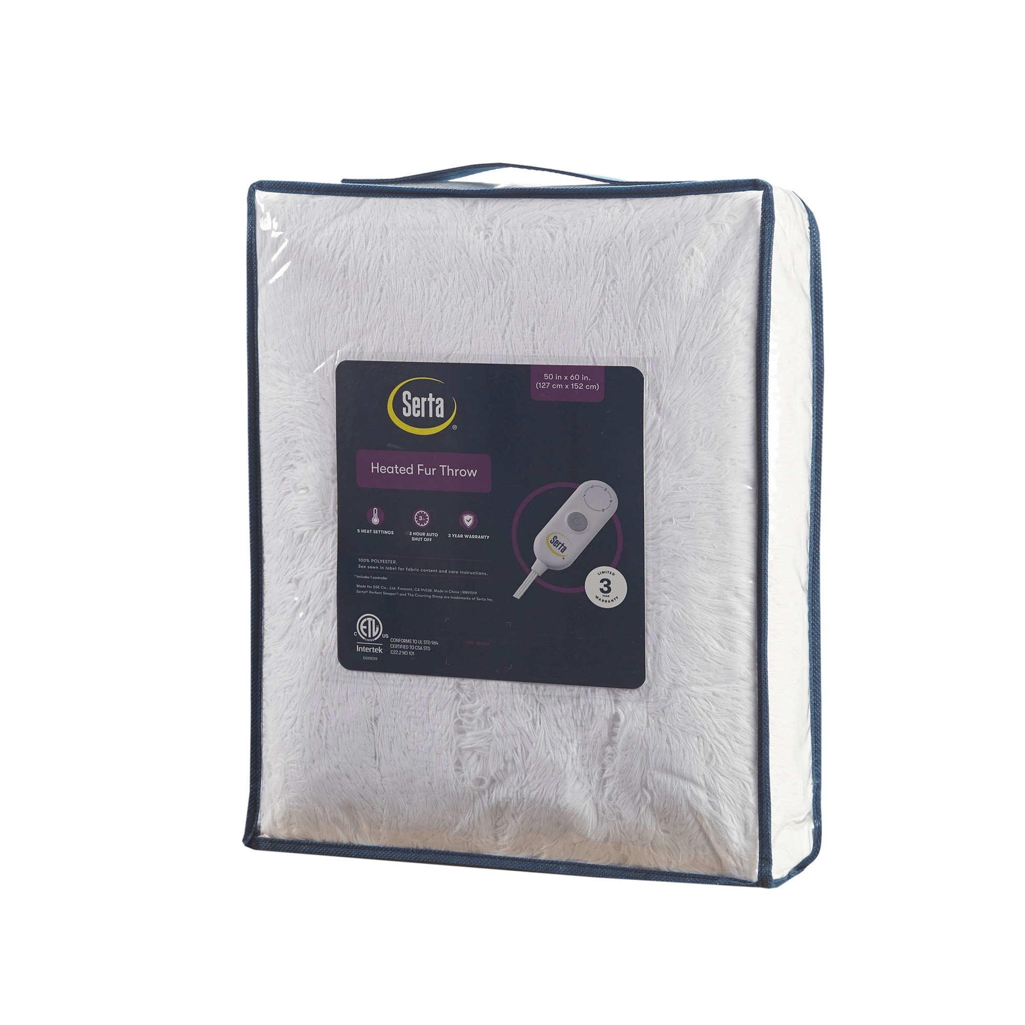 Serta faux deals fur heated throw