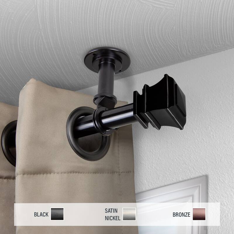 InStyleDesign Savre 1 inch Diameter Ceiling Curtain Rod/ Room Divider - 120 to 170 inches - Black