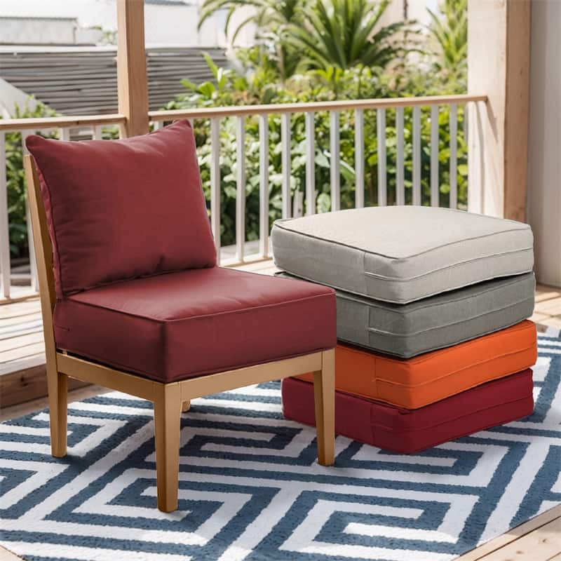 Pocassy 24x24x6 Inch Thick Cushions Pillows Indoor Outdoor Deep Seat Water & Fade Resistant - 4 Set