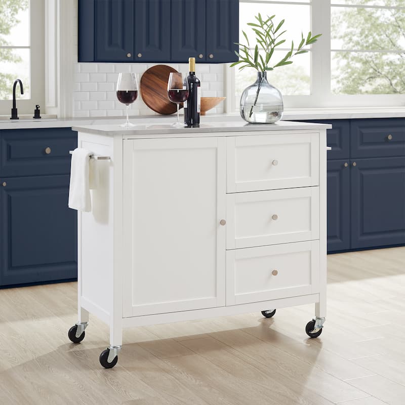Crosley Soren Stainless Steel Top Kitchen Island/Cart - 18.13"d x 42.13"w x 37.5"h