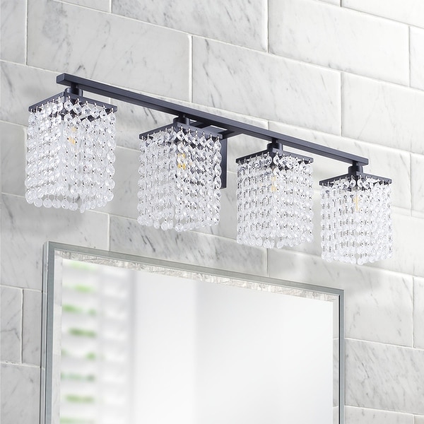 Black crystal vanity light on sale