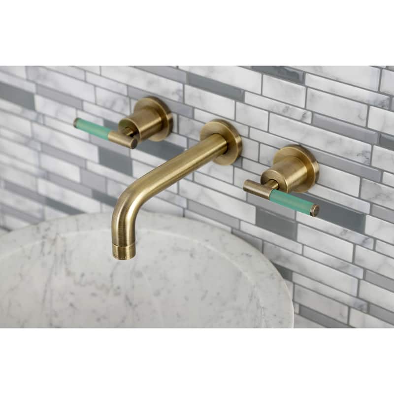 Kingston Brass Kaiser Two-Handle Wall Mount Bathroom Faucet
