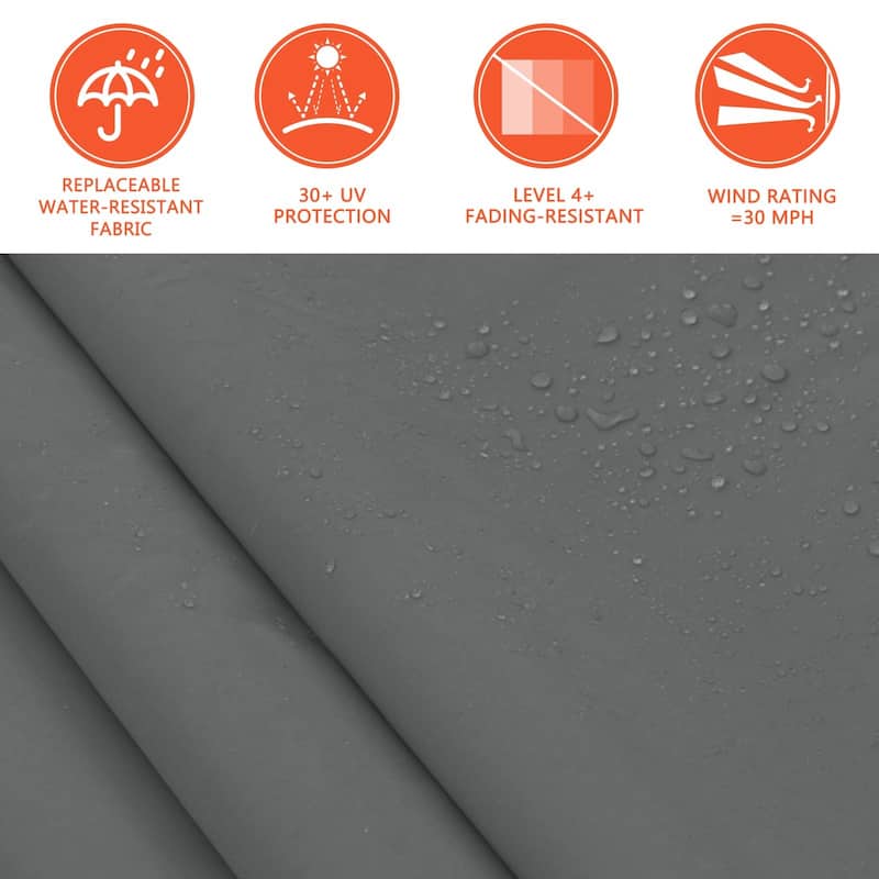 VEIKOUS 12'x10' Outdoor Retractable Patio Awning Sun Shade Cover for Patio, Balcony and Yard