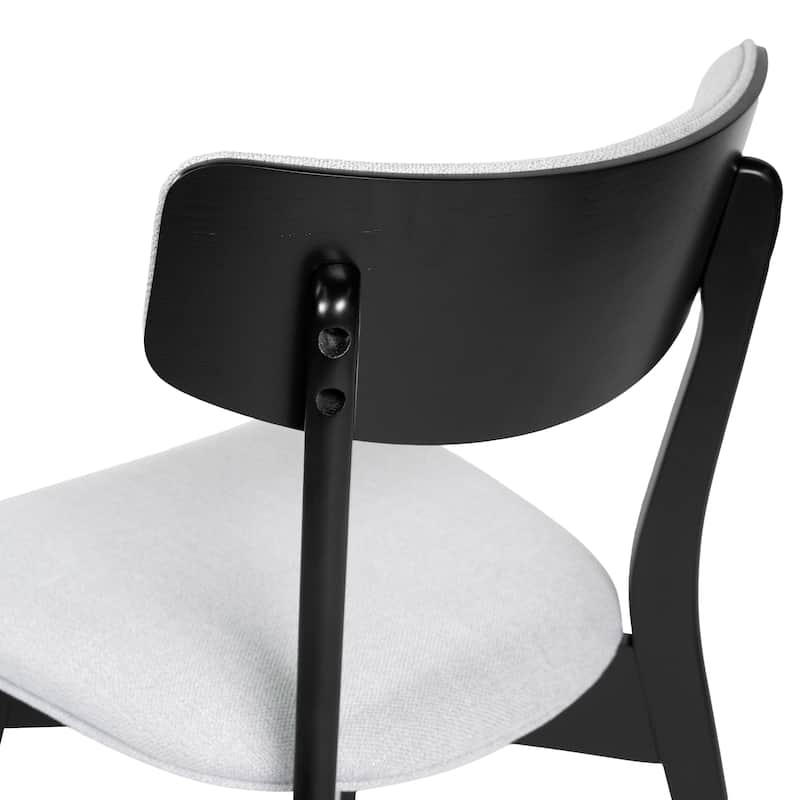 Chazz Mid-Century Modern Upholstered Rubberwood Dining Chairs (Set of 2) by Christopher Knight Home