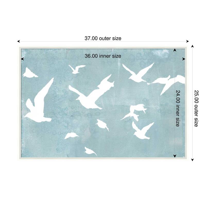 Amanti Art Framed Fabric Pinboard Silhouettes in Flight I by Jennifer Goldberger Printed Bulletin Board - Board Size 36 x 24