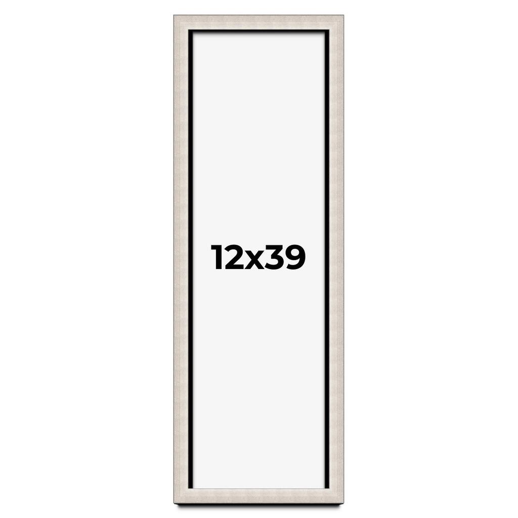 12x39 Shadow Box Frame Silver Real Wood Contemporary Shadowbox Display Frame UV Acrylic Front Acid Free Backing and Hardware
