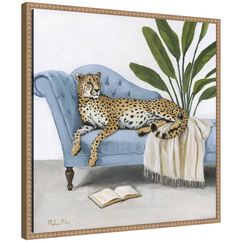 Kate and Laurel La Dulce Vida Cheetah by Mackenzie Nelson Framed Canvas Wall Art Print - 22x22