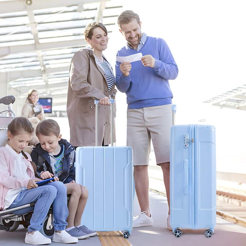 Hardshell Luggage, Lightweight Durable ABS Suitcases with Double Wheels, Expandable 24 Inch Checked Travel Luggage