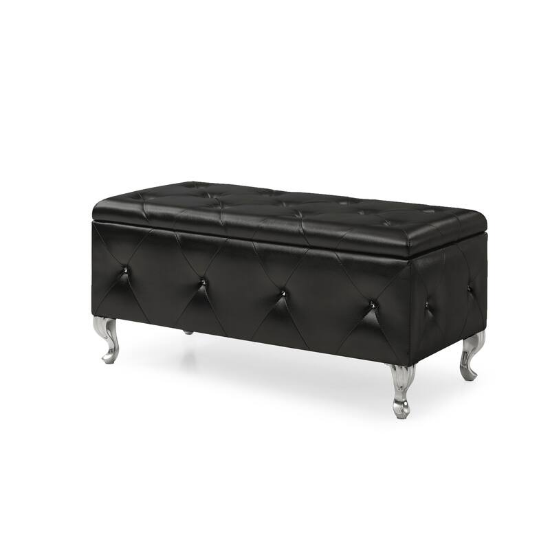 Upholstered Tufted Storage Bench