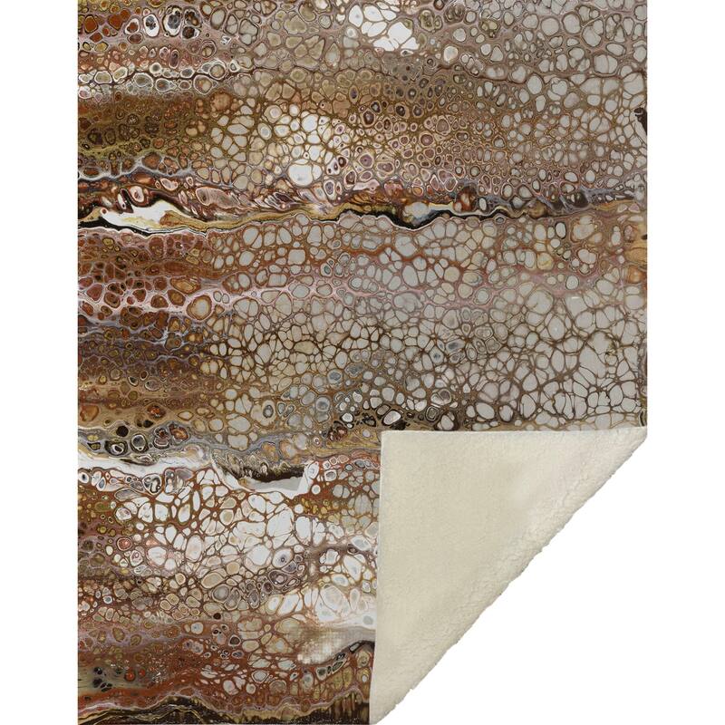 Premium Machine Washable ASB60 Abstract Modern Sherpa Throw Blanket