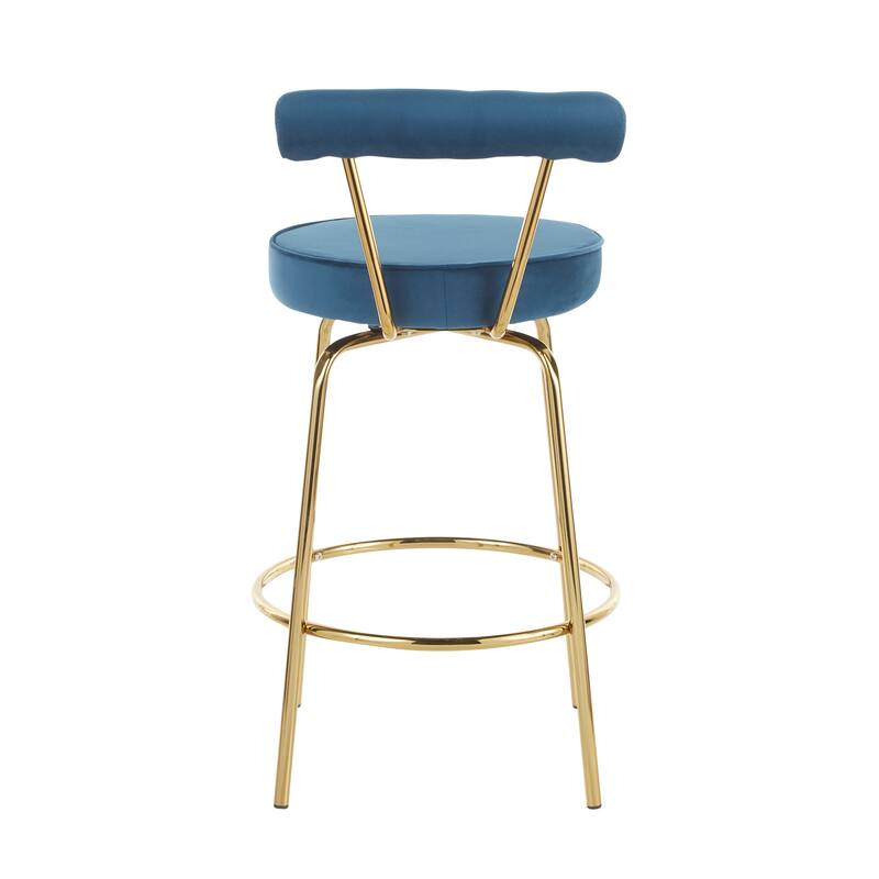 Silver Orchid Caines 26" Fixed-Height Gold Counter Stool (Set of 2)