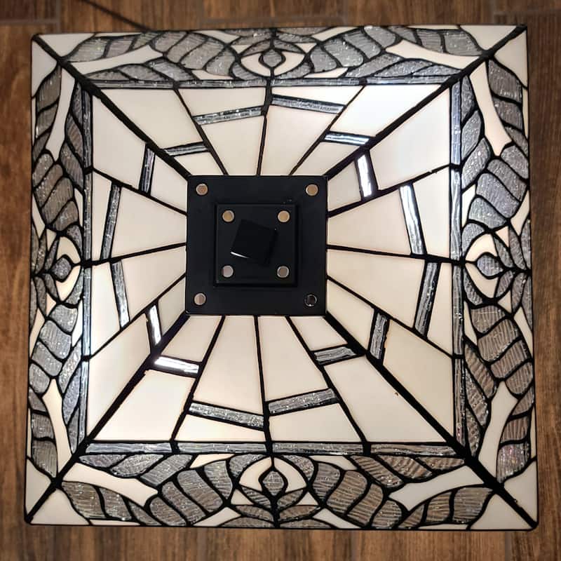 Tiffany Style Stained Glass White Table Lamp 23" Tall AM306TL14 Amora Lighting