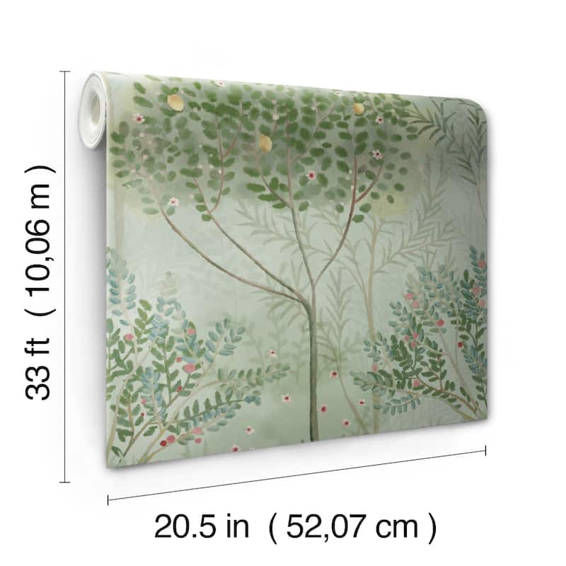 Montgeron Vinyl Orchard Wallpaper 20.5 in x 33 ft = 56 sq ft