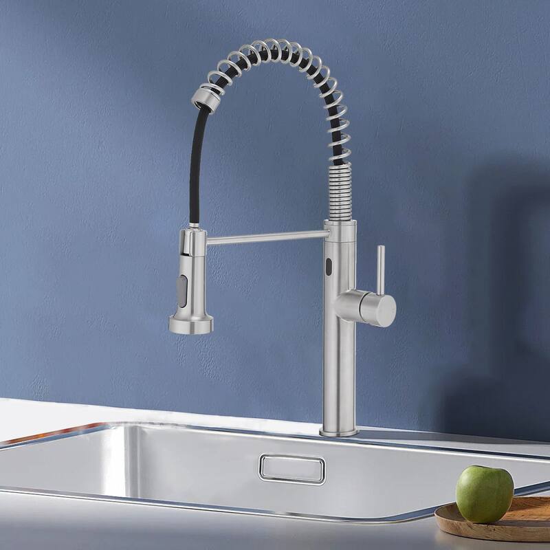 Topcraft Single Handle Pull-Out Stainless Steel Kitchen Faucet with Sensor