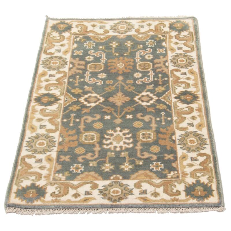 ECARPETGALLERY Hand-knotted Royal Oushak Dark Grey Wool Rug - 3'0 x 5'1