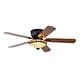 preview thumbnail 10 of 13, Warehouse of Tiffany Margno 52-Inch Flushmount Lighted Ceiling Fan Jewel Cut Design Tiffany Glass Lamp Black Finish