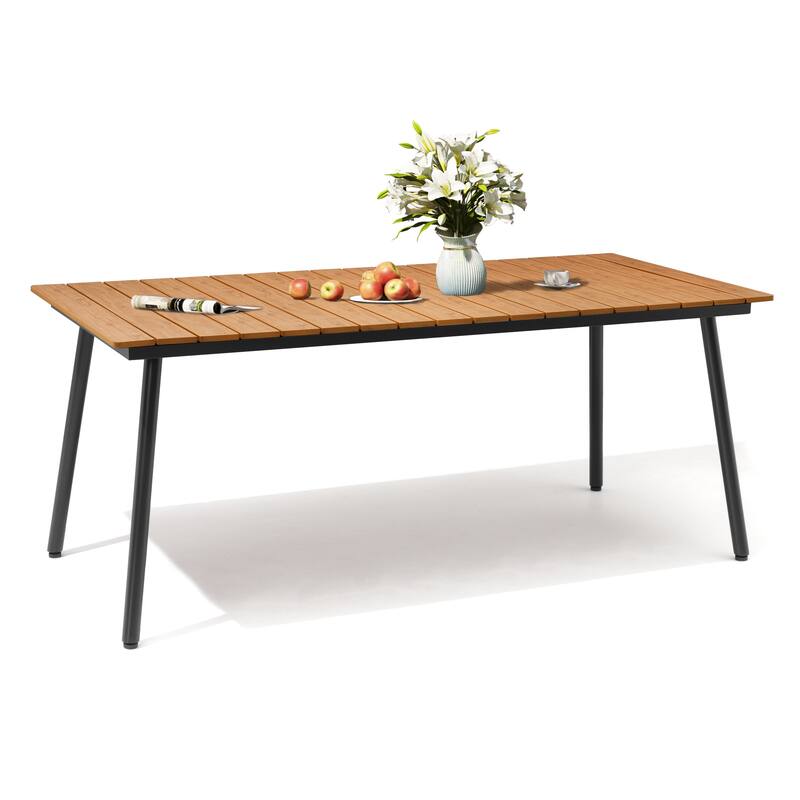 Pellebant Outdoor Aluminum Rectangular Dining Table