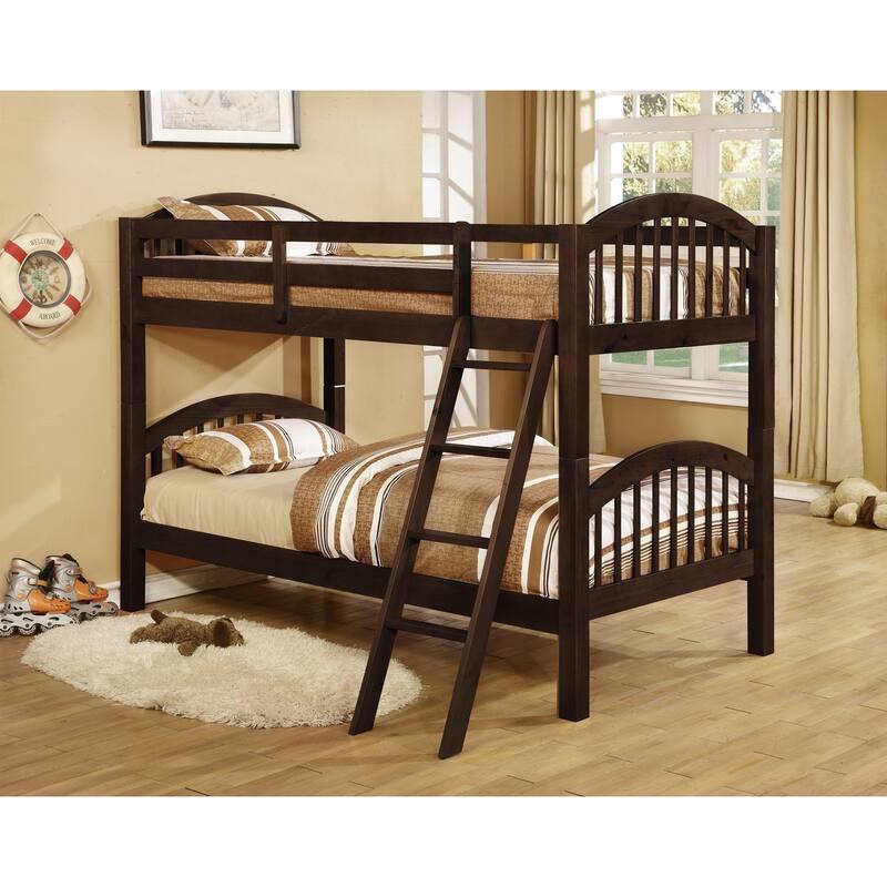 Glenmount Convertible Twin Arched Bunk Bed - No Trundle - Java