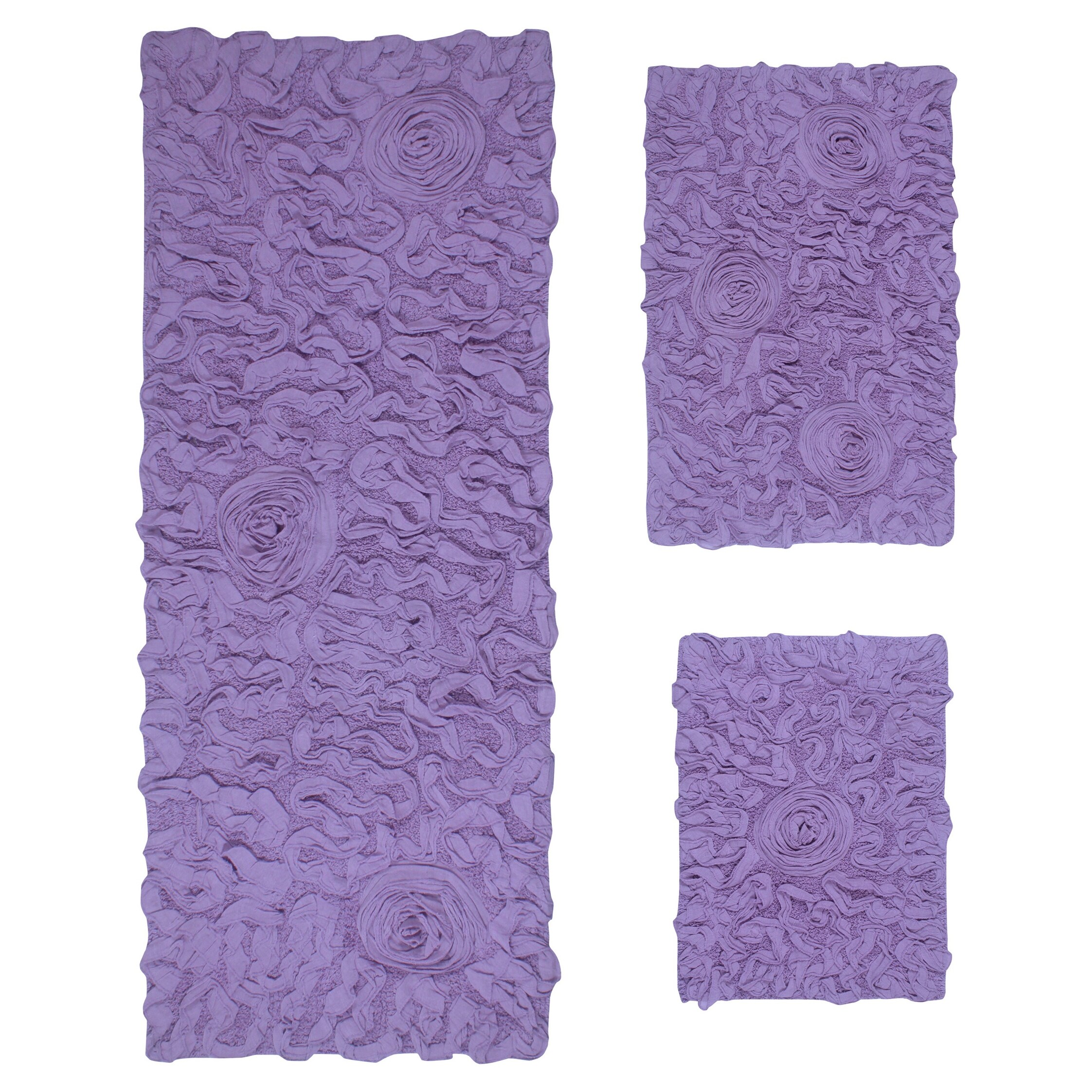 Bell Flower Collection 100% Cotton Non-Slip Bathroom Rug-image