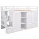 preview thumbnail 23 of 30, Functional Loft Bed with 3 Shelves, 2 Wardrobes, 2 Drawers, and Storage Ladder, No Box Spring Needed, Grey