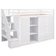 preview thumbnail 7 of 14, Functional Loft Bed with 3 Shelves, 2 Wardrobes, 2 Drawers, and Storage Ladder, No Box Spring Needed, White