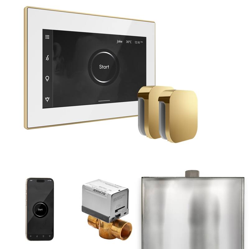 Mr Steam BXX Xbutler Max Package Steam Shower Control Package with - White / Polished Brass