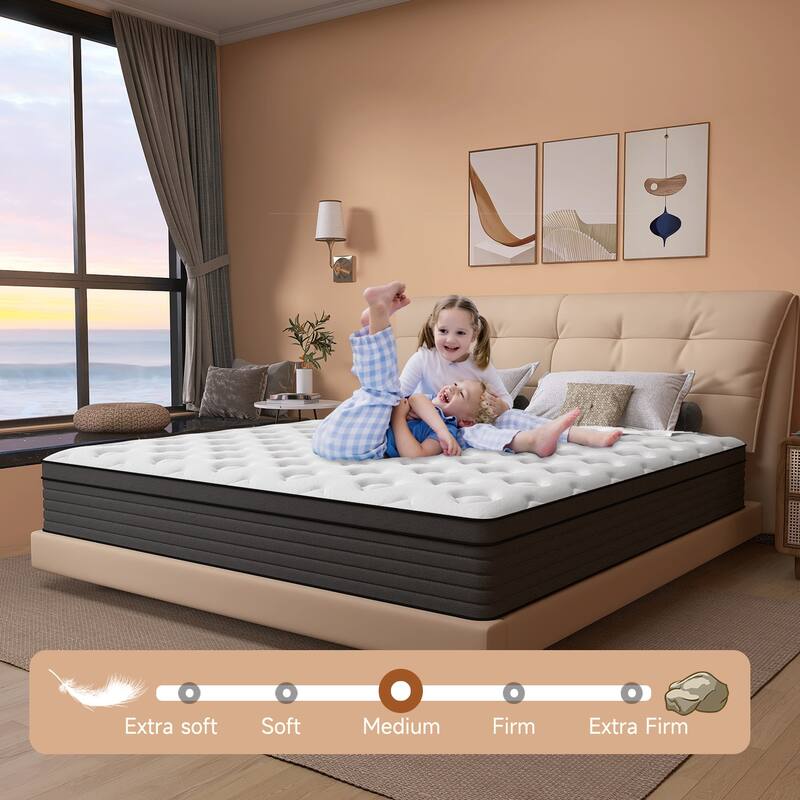 12 inch Medium Euro Top Memory Foam Hybrid Twin Mattress in a Box