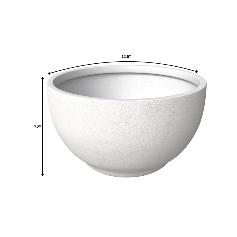 LeisureMod Grove 3-Piece Round Planter Set in Fiberstone and MgO Clay with Drainage, Indoor Outdoor Home Office Yard Patio Decor