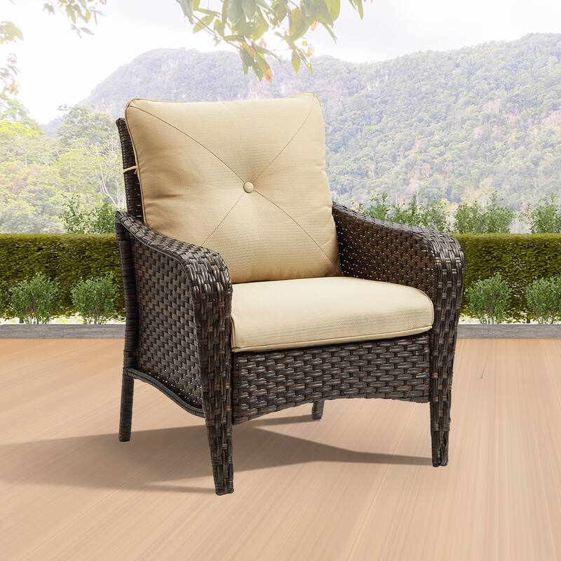 Gymojoy Outdoor Patio Chair with Deep Seating and Cushion (set of 2)