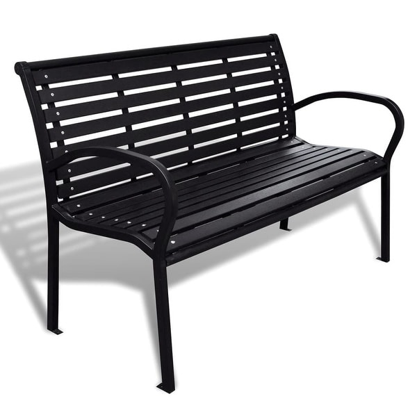 vidaXL Garden Bench Steel Porch Patio Park Path Chair Outdoor Deck Seating - 49" x 24" x 32". Opens flyout.