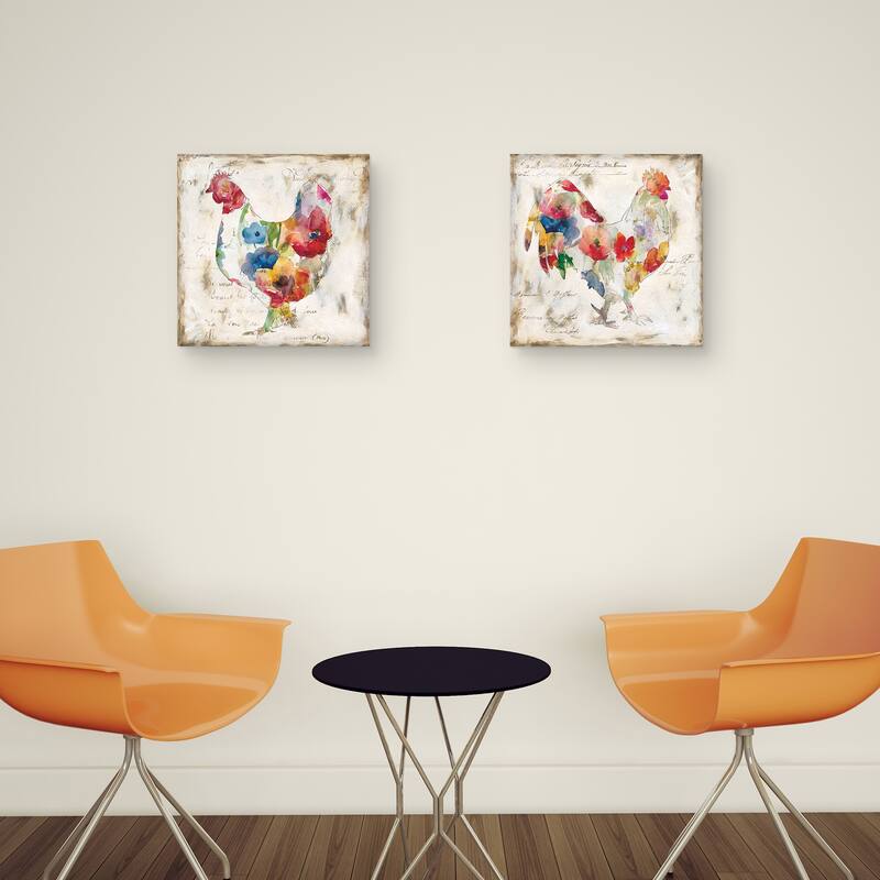 Flowered Chicks by Carol Robinson Canvas Art Prints