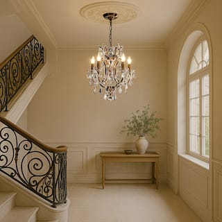 Classic/Traditional Crystal Chandelier Antique Gold Glam Lighting Fixture