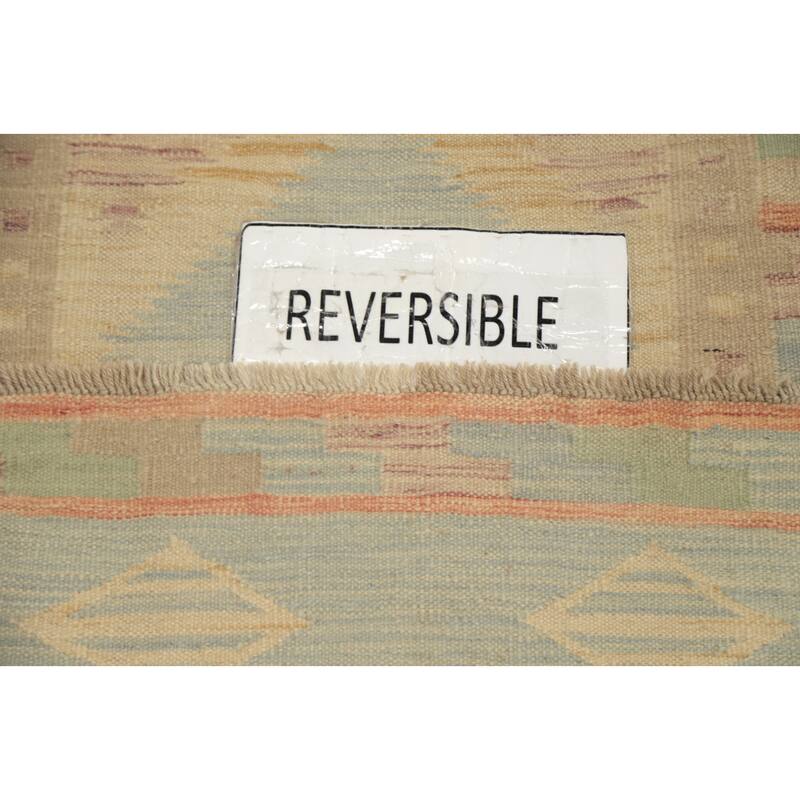 Hand Woven Oriental 100% Wool Carpet Southwestern Tribal Multi-Colored Kilim Runner Rug - 8' 0'' X 2' 2''