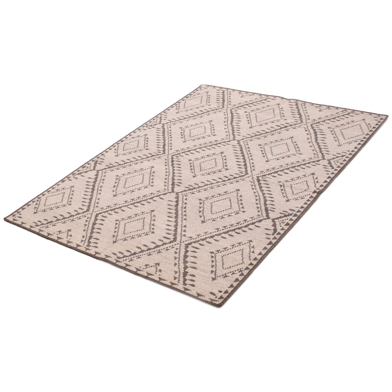 ECARPETGALLERY Hand-knotted Tangier Light Grey Silk Rug - 5'6 x 7'10