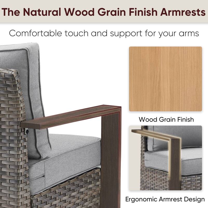 Outdoor Swivel Chair with Thick Cushion
