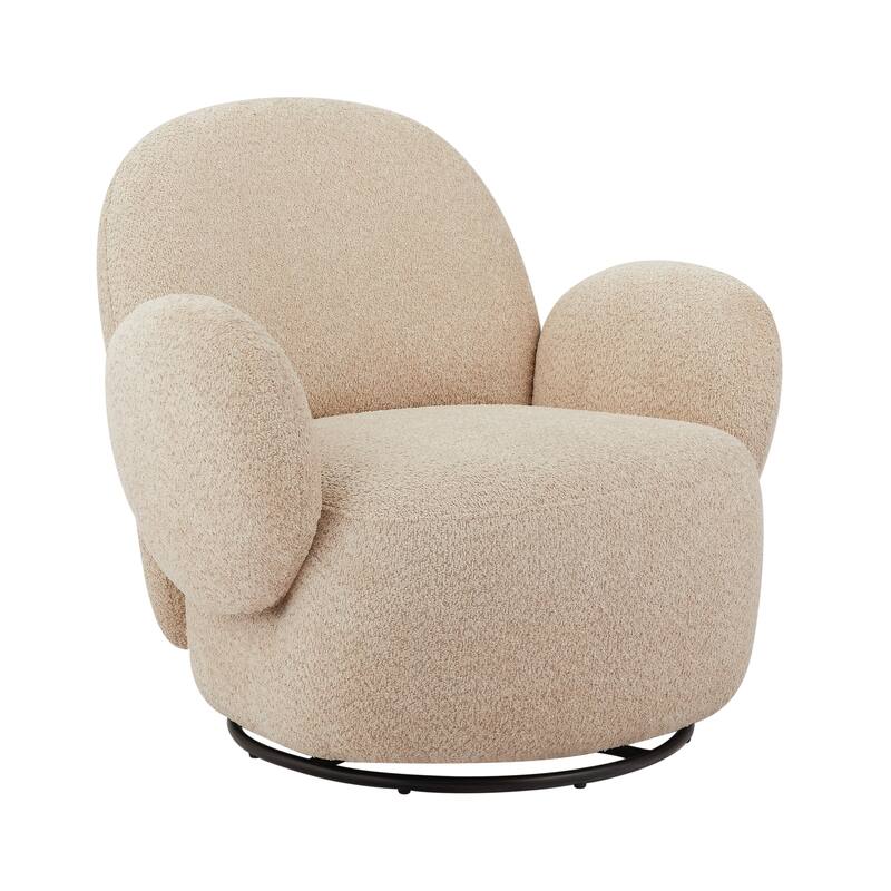 21 Inch Seat Wide Accent Chair With Swivel Function