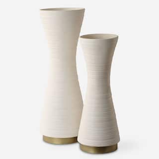 Uttermost Ridgeline White Vases, Set of 2