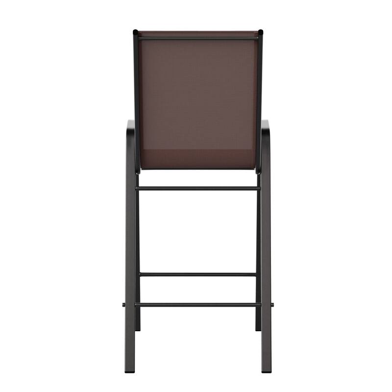 2 Pack Outdoor Barstools with Flex Comfort Material-Patio Stool