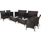 preview thumbnail 35 of 49, Costway 8PCS Rattan Patio Furniture Set Cushioned Sofa Chair Coffee - See Details