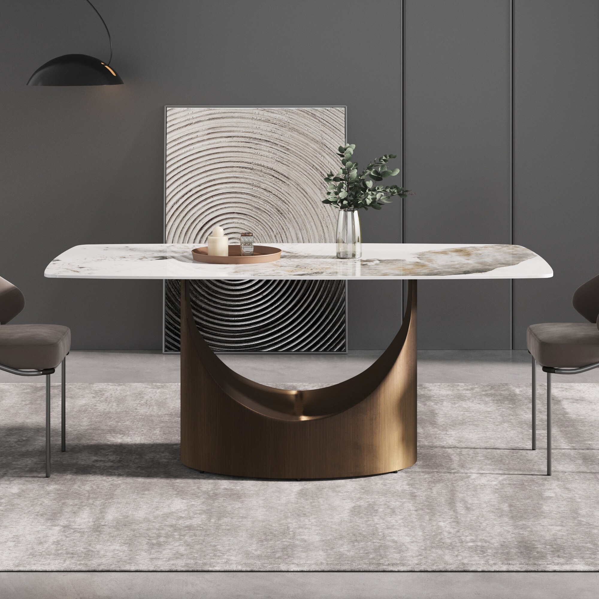 71'' Modern Rectangular Sintered Stone Dining Table - On Sale