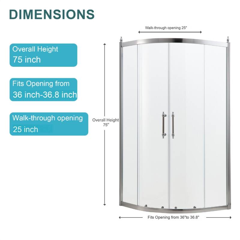 Framed Neo-Angle Shower Door with Tempered Glass in Chrome