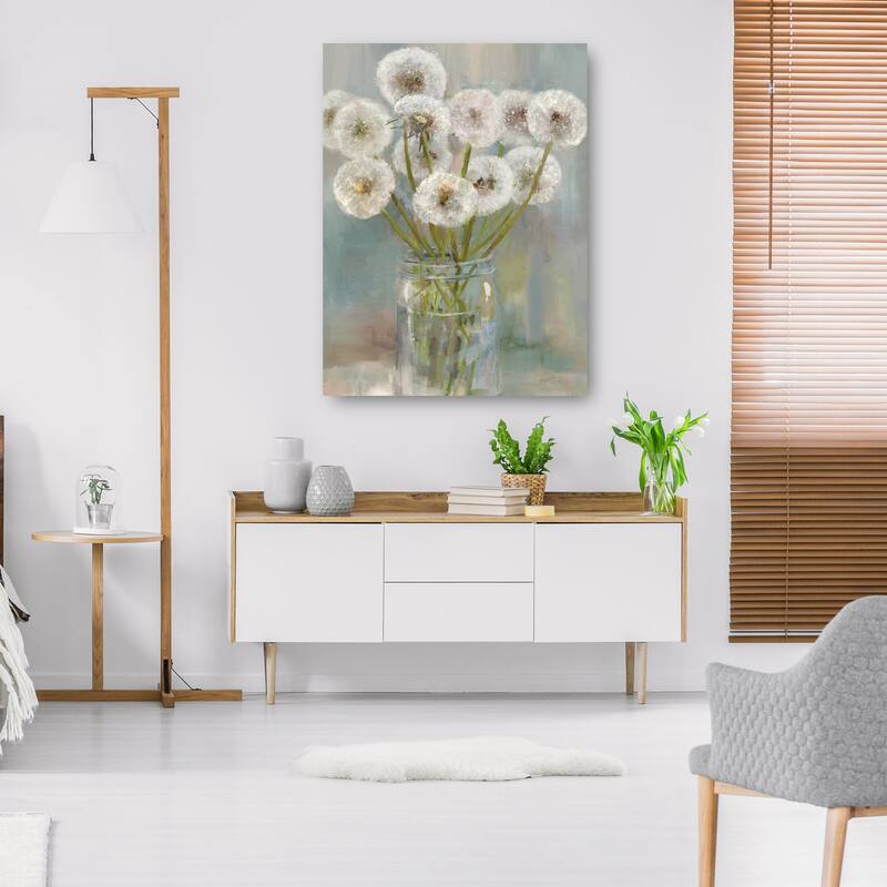 Mason Jar Wishes II By Studio Arts Canvas Art Print