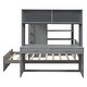 preview thumbnail 5 of 7, Full Loft Bed with Twin Stand-alone bed, Shelves,Desk,and Wardrobe-Gray