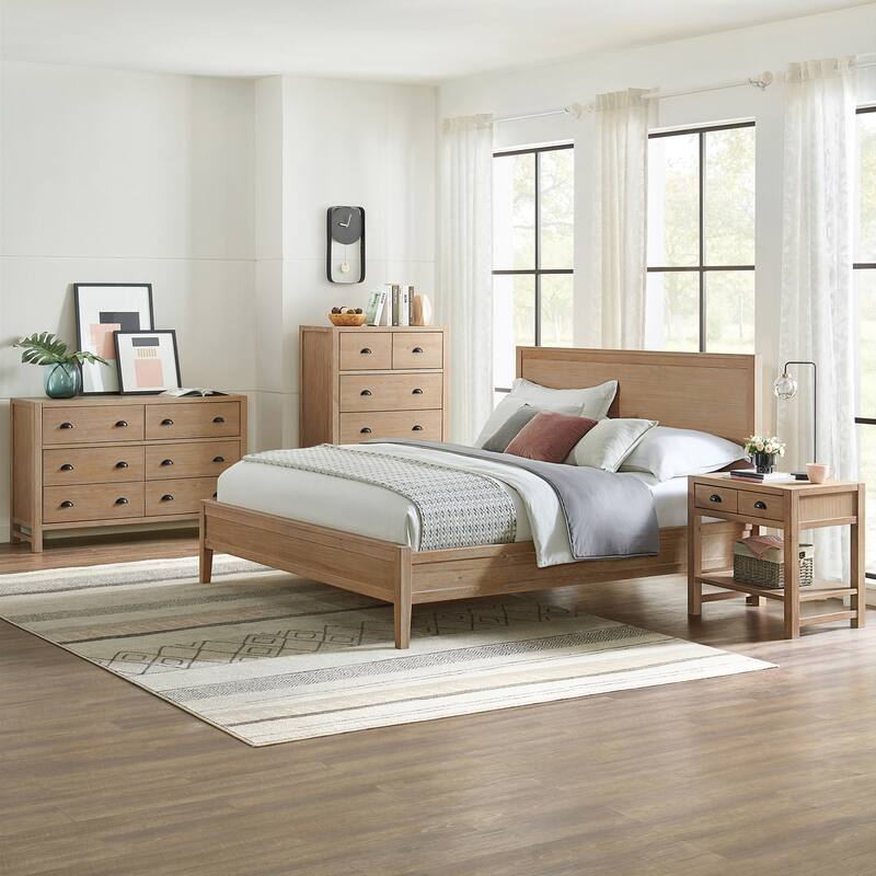 Arden Panel Wood King Bed - Light Driftwood - King
