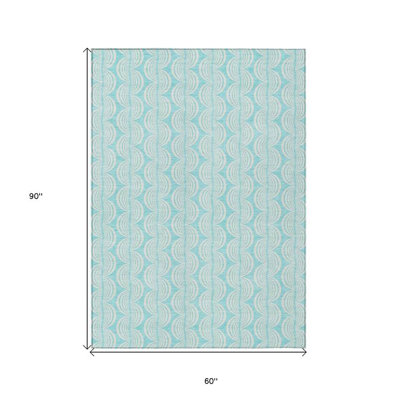 HomeRoots Ogee Transitional Rectangle Outdoor Rug