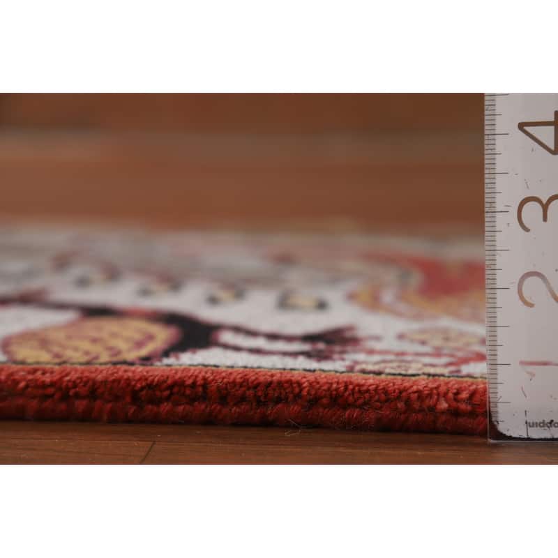 Animals Pictorial Ziegler Indian Runner Rug Hand-Knotted Wool Carpet - 2'7"x 8'0"
