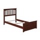 preview thumbnail 4 of 5, Mission Twin XL Foundation Bed Frame with Matching Footboard in Walnut