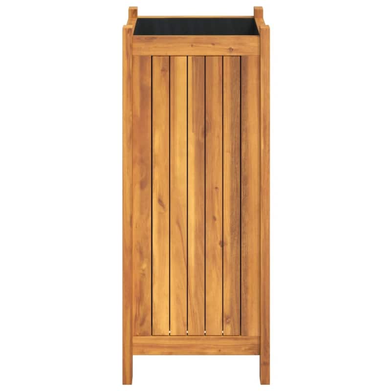 vidaXL Garden Planter with Liner Outdoor Flower Pot Box Solid Wood Acacia